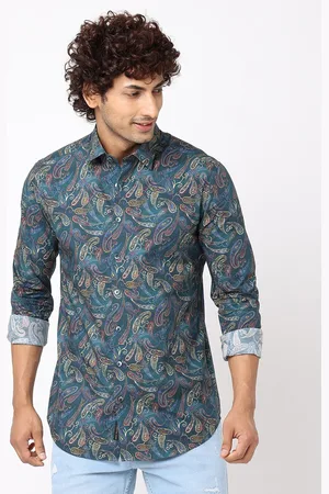 Blue Buddha Ethnic Motifs Printed Cotton Casual Shirt