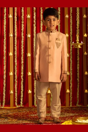 Vastramay Self-Design Sherwani Set