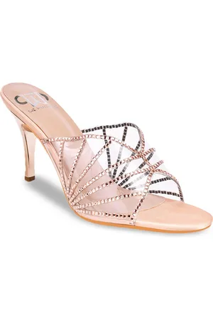 THE WHITE POLE Embellished Party Slim Heels