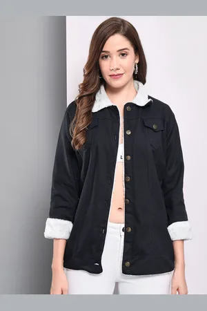 Funday Fashion Spread Collar Longline Cotton Denim Jacket