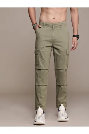 Buy Roadster Men Olive Green Regular Fit Solid Joggers - Trousers for Men  10491626 | Myntra - Price History