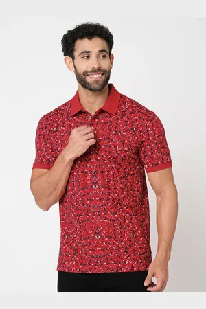 Blue Buddha Abstract Printed Polo Collar Short Sleeves Cotton Regular T-shirt