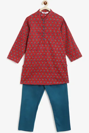 Campana Boys Ethnic Motifs Printed Pure Cotton Kurta with Pyjamas