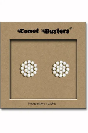 Comet Busters Stone Studded Contemporary Reusable Non Piercing Ear Stickers Studs Earrings