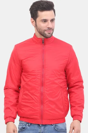 Mast & Harbour Red Stand Collar Puffer Jacket