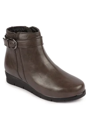 FAUSTO Women Buckle Detail Mid-Top Regular Boots