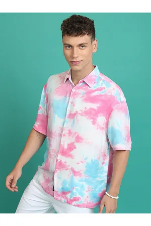 Ketch Slim Fit Tie & Dye Printed Cutaway Collar Casual Shirt