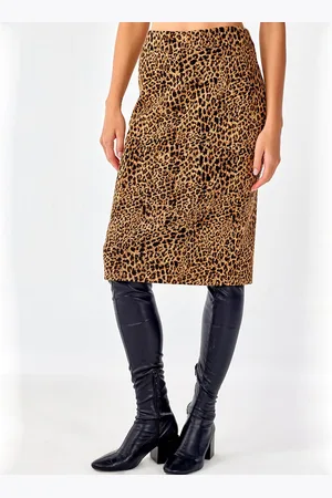 COVER STORY Animal Skin Printed Straight Skirt