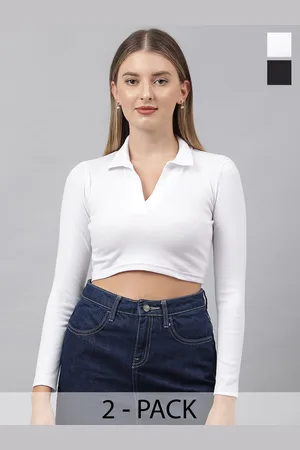 Color Capital Pack Of 2 Cotton Fitted Crop Top