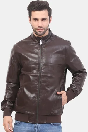 Mast & Harbour Brown Stand Collar Bomber Jacket