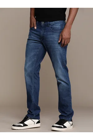 WROGN Men Straight Fit Heavy Fade Stretchable Jeans