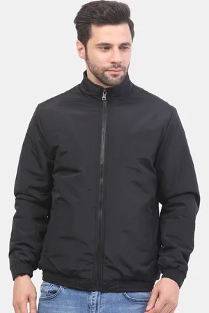 Mast & Harbour Black Mock Collar Long Sleeves Bomber Jacket