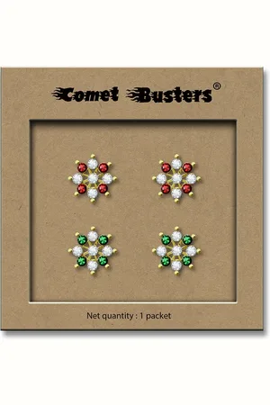 Comet Busters Set Of 2 Non Piercing Stick On Studs Earrings