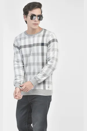 Crimsoune Club Checked Round Neck Pullover