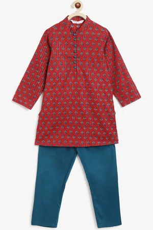 Campana Boys Ethnic Motifs Printed Pure Cotton Kurta with Pyjamas