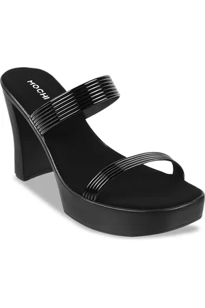 Buy Mochi Women Black Solid Sandals - Heels for Women 7257749 | Myntra-sieuthinhanong.vn