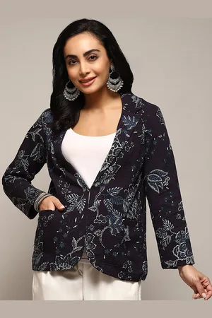 Biba Printed Single-Breasted Notched Lapel Blazer