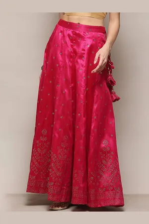 Biba Woven Design Maxi Flared A-Line Skirt