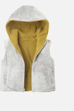 Cherry Crumble Kids Hooded Faux Fur Trim Reversible Jacket
