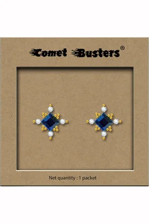 Comet Busters Stone Studded Contemporary Reusable Non Piercing Ear Stickers Studs Earrings