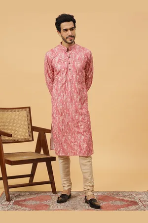 TABARD Abstract Printed Regular Thread Work Pure Cotton Kurta With Churidar
