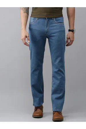 Mast & Harbour Men Blue Bootcut Clean Look Stretchable Jeans