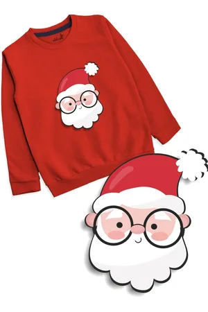 Minicult Kids Graphic Printed Cotton Pullover Christmas Sweatshirt