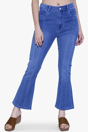 FCK-3 Women Bootilicious Bootcut High-Rise Light Fade Embellished Stretchable Jeans