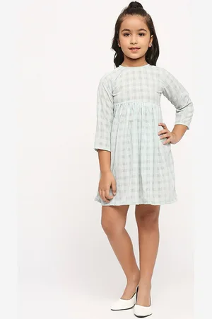 GUFRINA Girls Checked Gathered Detailed Fit & Flare Dress