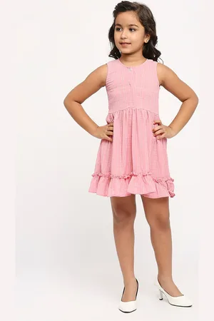 GUFRINA Girls Checked Sleeveless Fit & Flare Dress
