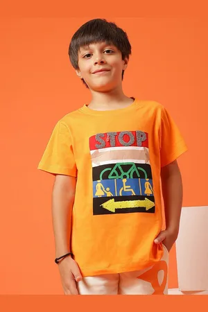 TALES & STORIES Boys Graphic Printed Round Neck Cotton T-shirt