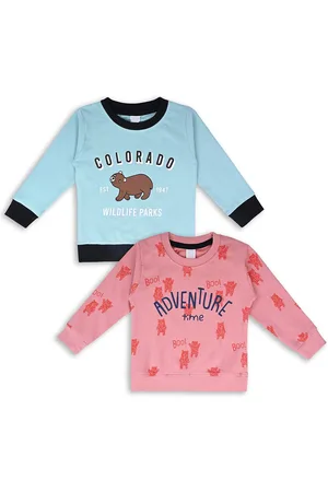 Wish Karo Kids Pack of 2 Typography Printed Cotton Sweatshirt