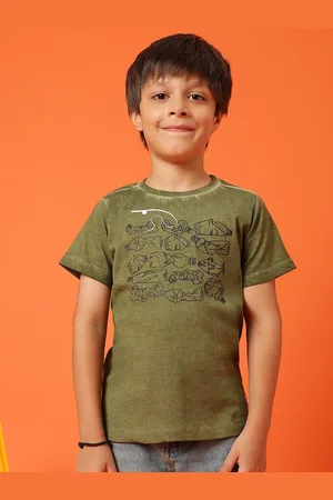 TALES & STORIES Boys Graphic Printed Round Neck Cotton T-shirt
