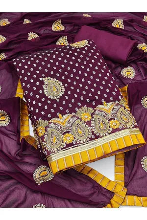 MANVAA Ethnic Motifs Embellished Unstitched Dress Material