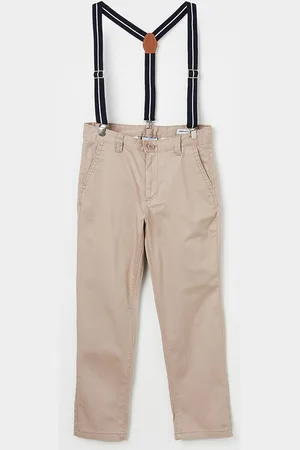 Lifestyle Boys Mid-Rise Regular Trousers With Suspenders