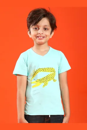 TALES & STORIES Boys Graphic Printed V-Neck Cotton T-shirt