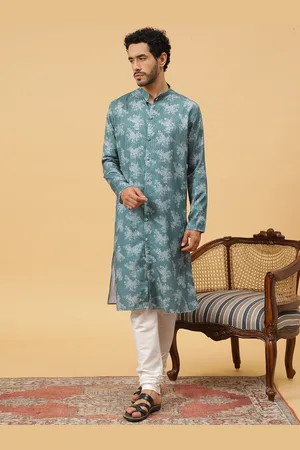 TABARD Floral Printed Thread Work Pure Cotton Straight Kurta