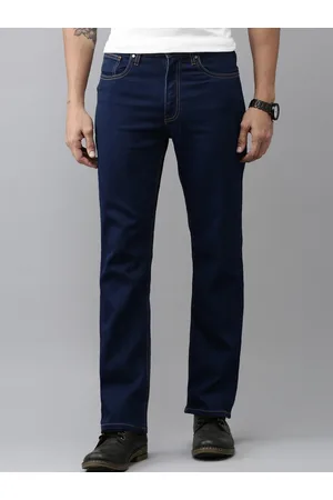 Men Navy Dark Bootcut Fit Jeans