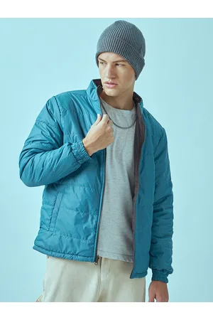 Bewakoof Blue Reversible Mock Collar Puffer Jacket