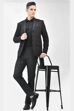 Crimsoune Club Checked Single-Breasted Slim-Fit Blazer
