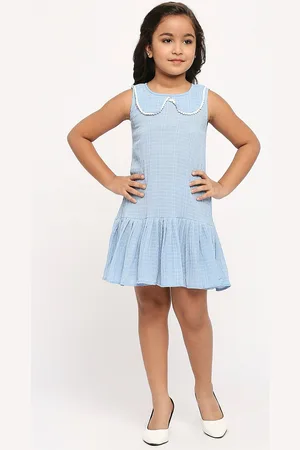 GUFRINA Girls Checked Peter Pan Collar A-Line Dress