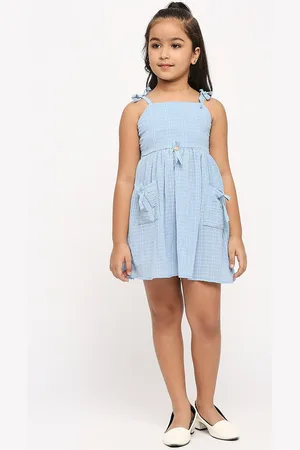 GUFRINA Girls Checked Gathered Detailed Fit & Flare Dress
