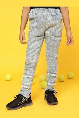 TALES & STORIES Girls Blue Slim Fit Washed Jeggings