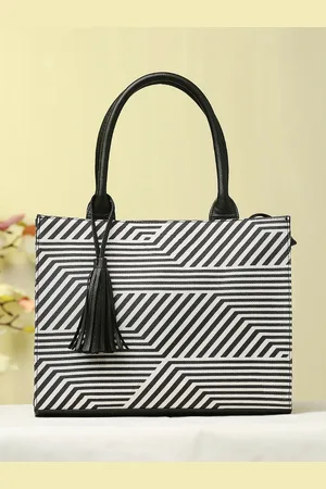 Mast & Harbour Geometric Printed Shopper Shoulder Bag with Tasselled