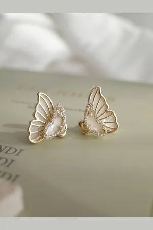 ZIVOM Gold-Plated Geometric Studs Earrings