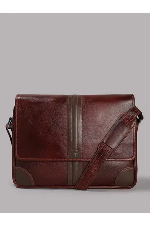 unisex brown leather laptop bag