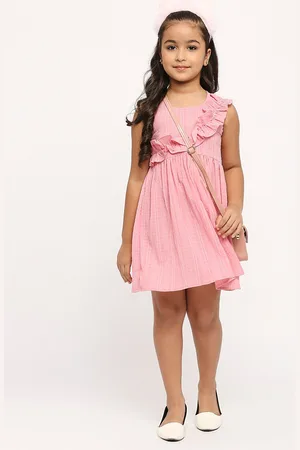 GUFRINA Girls Checked Ruffled Detail A-Line Dress