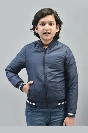 Crimsoune Club Boys Mandarin Collar Lightweight Reversible Bomber Jacket