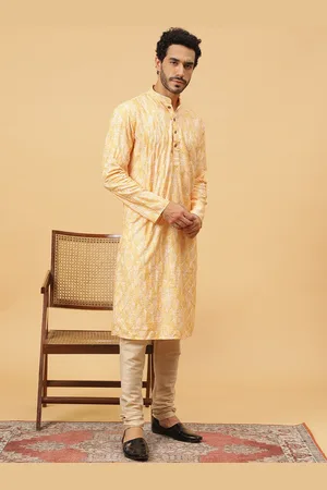 TABARD Abstract Printed Thread Work Pure Cotton Straight Kurta