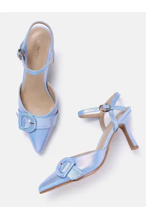 Allen Solly Buckle Detail Slim Heel Mules with Sheen Effect